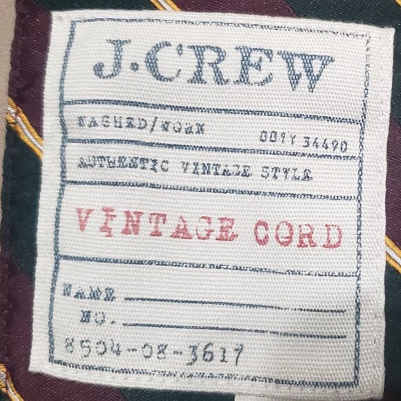J. Crew Vintage Corduroy Blazer Olive Green Fine Wale Size Large Tall - Picture 2 of 13